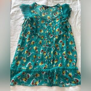 George Teal Floral Sleeveless Dress